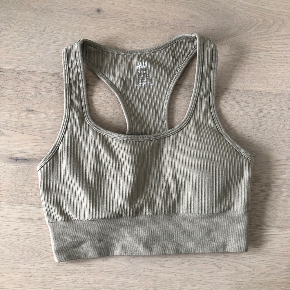 3/$30 H&M Women's Ribbed Sports Bra - Olive or Sage